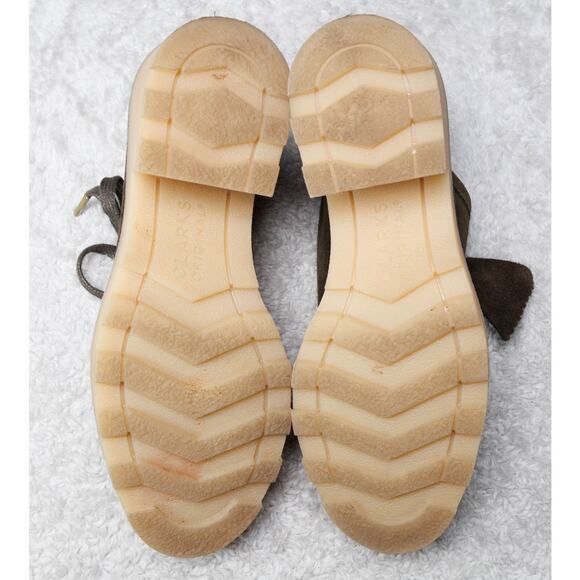 Clarks Original Wallabee Olive Green Suede Block Heeled Shoes Womens 7.5 EU 38 - Picture 6 of 16